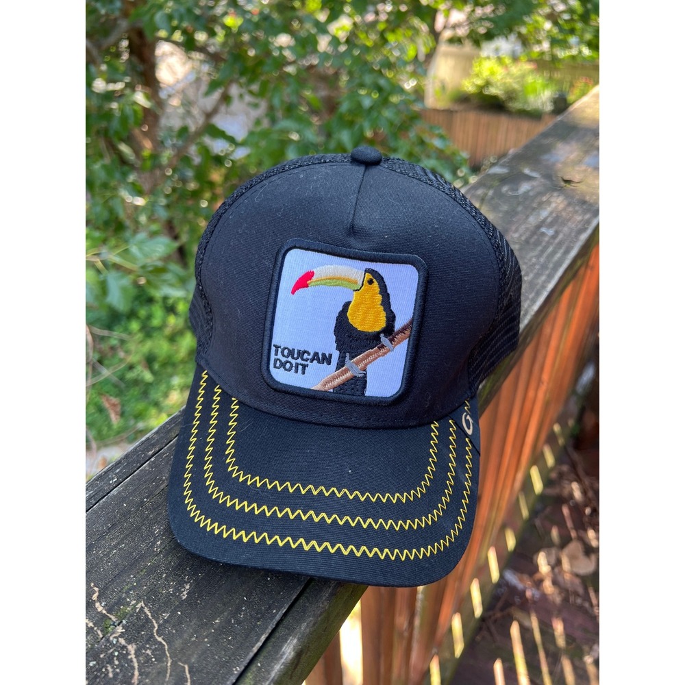 Goorin Bros Toucan Do It Black Mesh Trucker Hat Snapback Animal Farm Patch